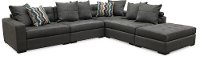Contemporary Granite Gray 4 Piece Sectional Sofa - Noah-2