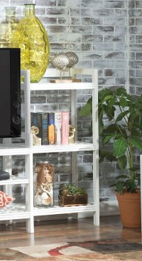 White Bookcase/Media Tower - Beaumont