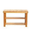 2 Tier Shoe Rack Bench Organizer - Natural Bamboo