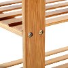 2-Tier Shoe Rack Bench Organizer - Natural Bamboo -5
