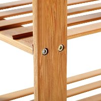 2 Tier Shoe Rack Bench Organizer - Natural Bamboo-5