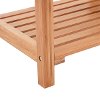 Shower Bench Seat / Shaving Stool with Storage Shelf - Natural Bamboo-4