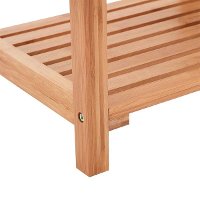 Shower Bench Seat / Shaving Stool with Storage Shelf - Natural Bamboo-4