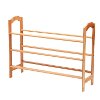 3-Tier Shoe Rack Tower Shelf Storage Organizer - Natural Bamboo