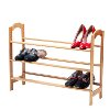3-Tier Shoe Rack Tower Shelf Storage Organizer - Natural Bamboo -2
