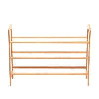 3-Tier Shoe Rack Tower Shelf Storage Organizer - Natural Bamboo-3