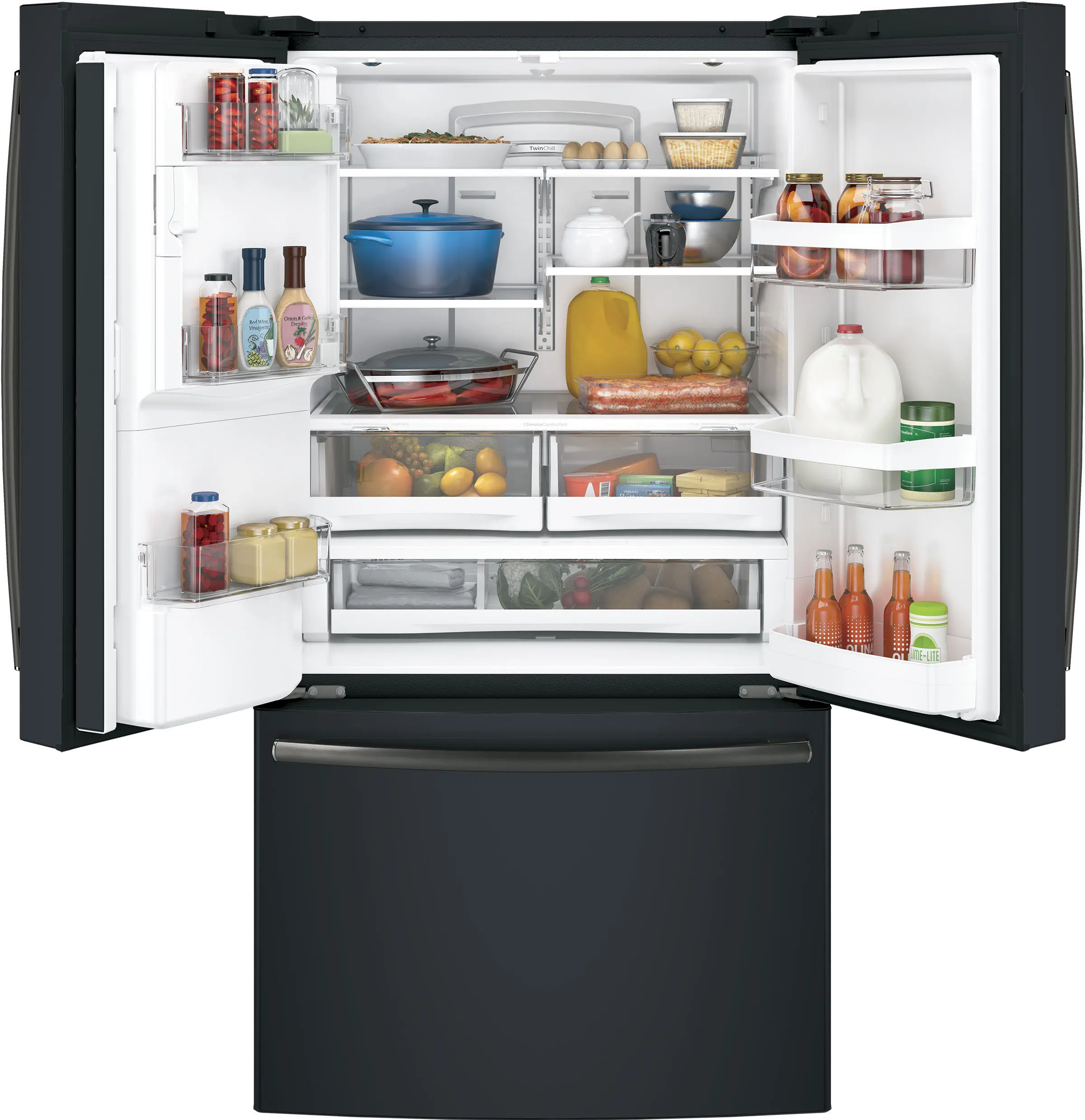 GFE28GELDS GE 27.8 cu ft French Door Refrigerator - Black Slate-5