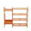 4-Tier Shoe Rack Tower Shelf with Umbrella Stand - Natural Bamboo