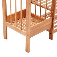 4-Tier Shoe Rack Tower Shelf with Umbrella Stand - Natural Bamboo-3
