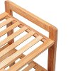 4-Tier Shoe Rack Tower Shelf with Umbrella Stand - Natural Bamboo-4