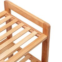 4-Tier Shoe Rack Tower Shelf with Umbrella Stand - Natural Bamboo-4