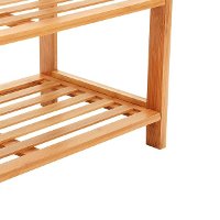 4-Tier Shoe Rack Tower Shelf with Umbrella Stand - Natural Bamboo-5