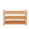 4-Tier Shoe Rack Tower Shelf with Umbrella Stand - Natural Bamboo