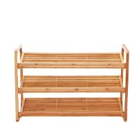 4-Tier Shoe Rack Tower Shelf with Umbrella Stand - Natural Bamboo