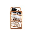 4-Tier Shoe Rack Tower Shelf with Umbrella Stand - Natural Bamboo -2