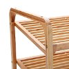 4-Tier Shoe Rack Tower Shelf with Umbrella Stand - Natural Bamboo -3