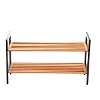 4-Tier Shoe Rack Tower Shelf with Umbrella Stand - Natural Bamboo-2