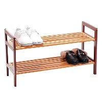 4-Tier Shoe Rack Tower Shelf with Umbrella Stand - Natural Bamboo
