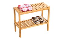 4-Tier Shoe Rack Tower Shelf - Natural Bamboo
