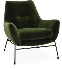 Mid-Century Modern Olive Green Accent Chair - Falkirk