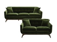 Modern Olive Green 2 Piece Living Room Set - Falkirk