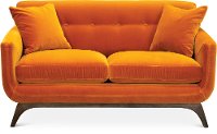 Mid Century Modern Amber Orange Loveseat - Falkirk