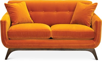 Mid Century Modern Amber Orange Loveseat - Falkirk