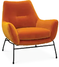 Falkirk Mid Century Modern Orange Accent Chair