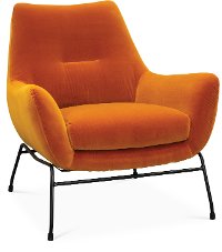 Mid Century Modern Amber Orange Accent Chair - Falkirk