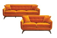 Amber Orange 2 Piece Living Room Set - Falkirk