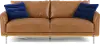Marseille Mid Century Modern Camel Brown Leather Sofa