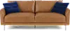 Marseille Mid Century Modern Camel Brown Leather Sofa