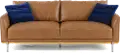 Marseille Mid Century Modern Camel Brown Leather Sofa