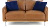 Mid Century Modern Camel Brown Leather Loveseat - Marseille