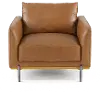 Marseille Mid Century Modern Camel Brown Leather Chair