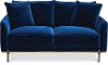 Modern Royal Blue Velvet Loveseat - Marseille