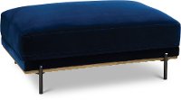 Modern Royal Blue Velvet Ottoman - Marseille