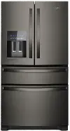 WRX735SDHV Whirlpool 24.5 cu ft 4 Door Refrigerator - Black Stainless Steel