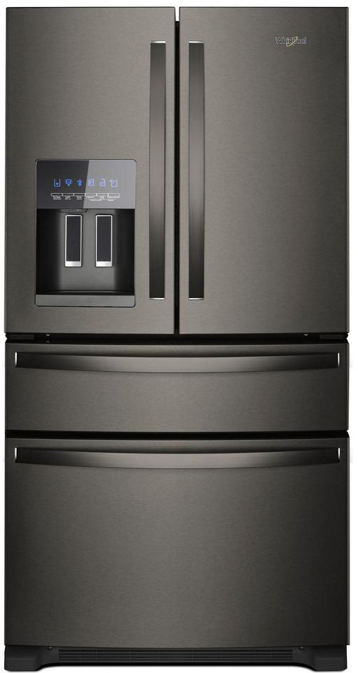 WRX735SDHV Whirlpool 36 Inch 4 Door French Door Refrigerator - 24.5 cu. ft., Black Stainless Steel-1