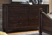 Traditional Dark Brown Dresser - Catawba