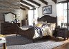 Clearance Traditional Dark Brown 4 Piece Queen Bedroom Set - Catawba