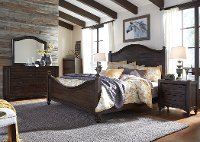 Traditional Dark Brown 6 Piece Queen Bedroom Set - Catawba