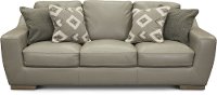 Contemporary Cement Gray Leather Sofa - Bowie