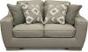 Contemporary Cement Gray Leather Loveseat - Bowie