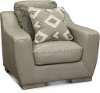 Contemporary Cement Gray Leather Chair - Bowie