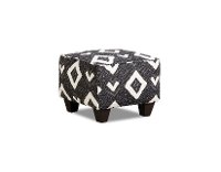 Contemporary Tuxedo Black and White Accent Ottoman - Carbon