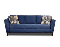 Mid Century Modern Blue Sofa - Patchquilt