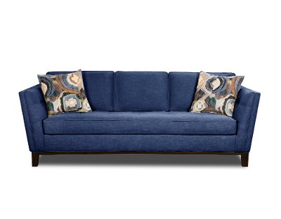 Mid-Century Modern Blue Sofa - Patchquilt