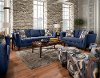 Mid-Century Modern Blue Sofa - Patchquilt-2