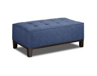 Mid-Century Modern Blue Ottoman - Patchquilt
